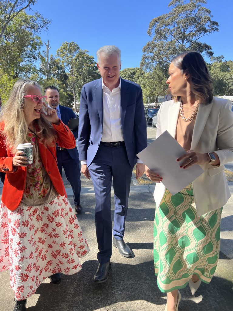 Rosanna Barbero, CEO of Addi Road Community Organisation; Tony Burke MP, Minister for Immigration and Multicultural Affairs; Ms Sneha Chatterjee, A/g First Assistant Secretary for the Citizenship and Multicultural Affairs Division. Photo Mark Mordue.