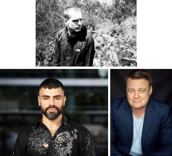 Panellists for ’Are the Boys Alright?‘ Head shots of Jet Williams, Dr George Haddad, Luke Carman